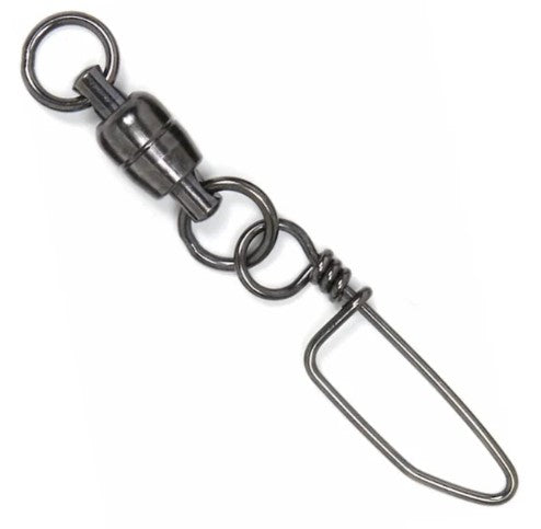 Billfisher BBSS Stainless Ball Bearing Snap Swivels, Nickel-Black 2-Ring 115lb Test