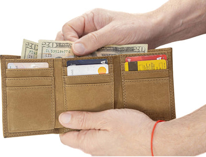 Zep-Pro Men's Trifold Embroidered Leather Wallet.