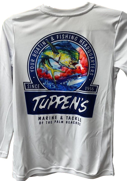 Tuppens Youth Mahi White Long Sleeve Performance Shirt