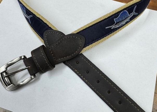 Zep-Pro Navy Sailfish Ribbon Belt