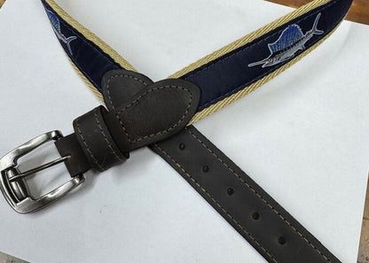 Zep-Pro Navy Sailfish Ribbon Belt