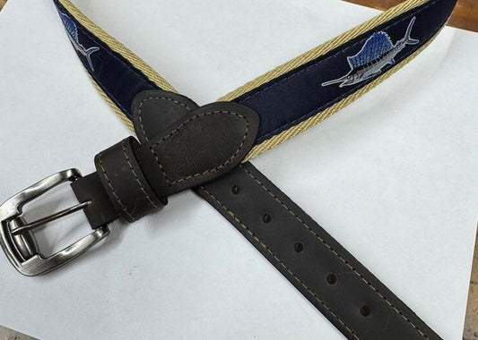 Zep-Pro Navy Sailfish Ribbon Belt