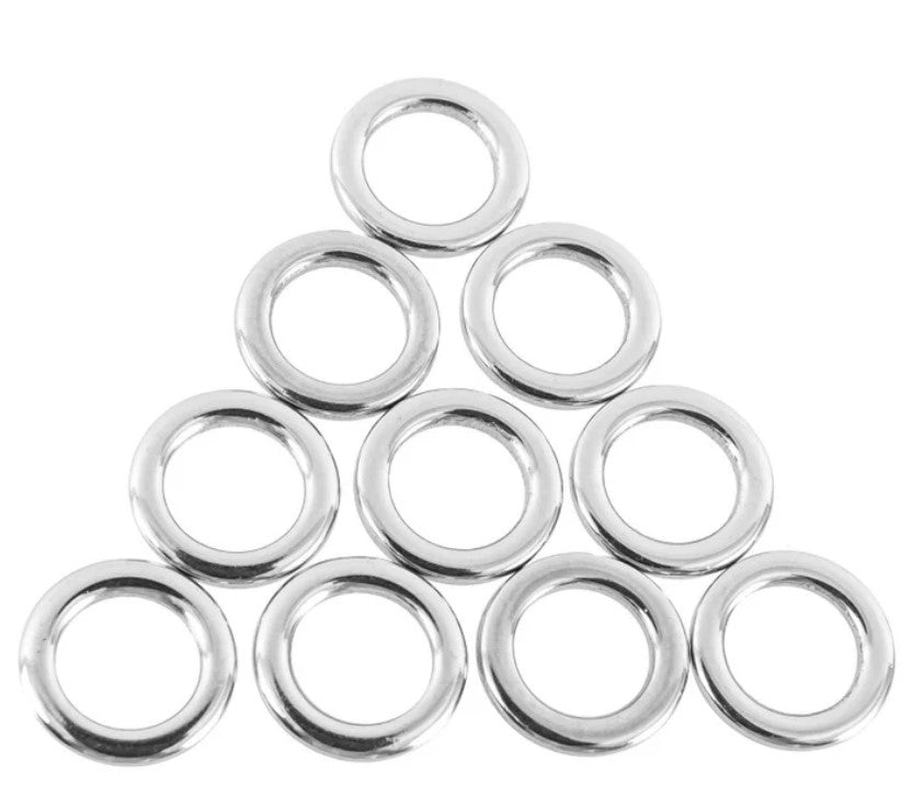 R & R Polished Stainless Steel Kite Rings