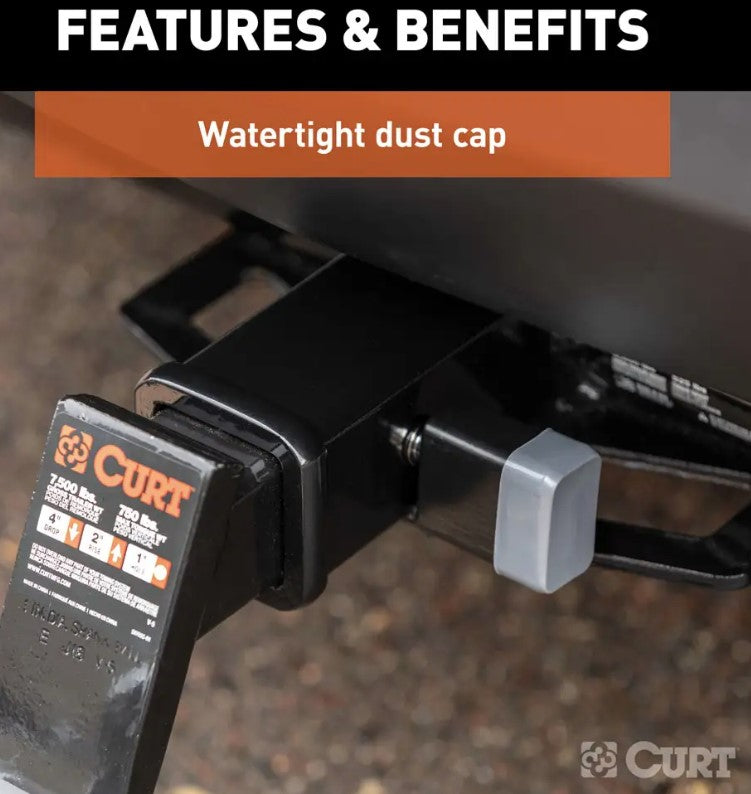 CURT 1/2" Hitch Lock with 5/8" Adapter (1-1/4" or 2" Receiver, Deadbolt, Chrome) #23024