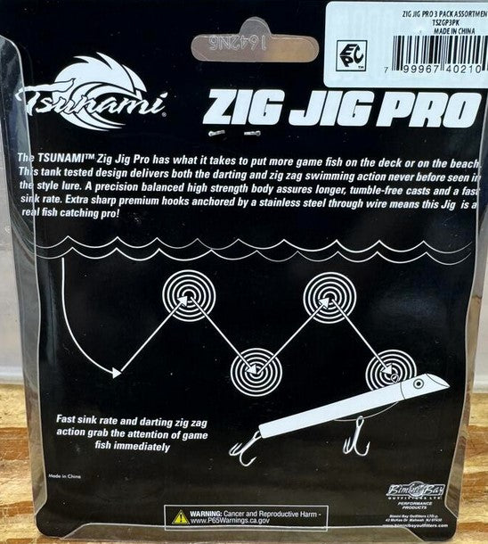 Tsunami Zig Jig Gotcha Pro Assorted 3-Pack Rip Bait – Tuppens