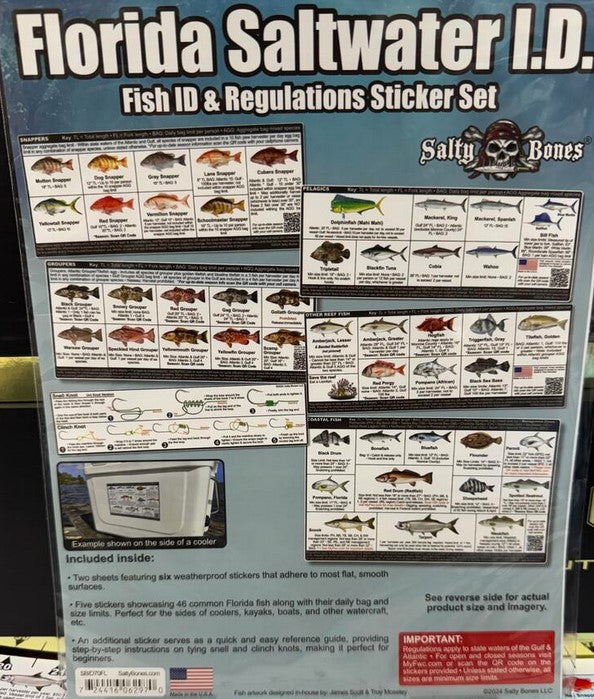 Salty Bones Florida Saltwater I.D. Sticker Set