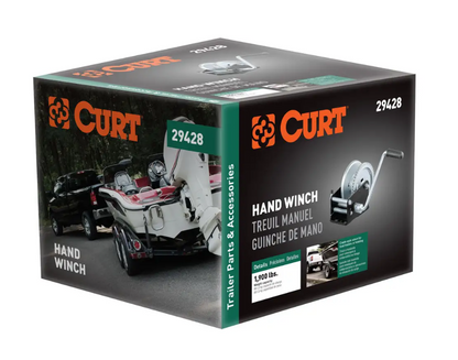 Curt Hand Crank Winch (1,900 lbs, 8" Handle) #29428