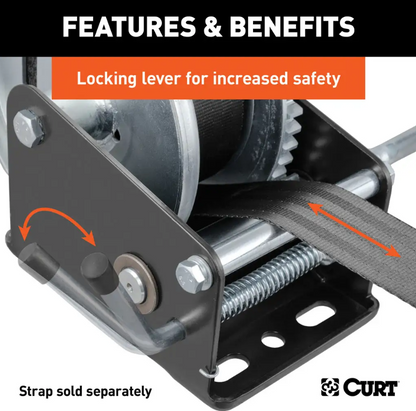 Curt Hand Crank Winch (1,900 lbs, 8" Handle) #29428