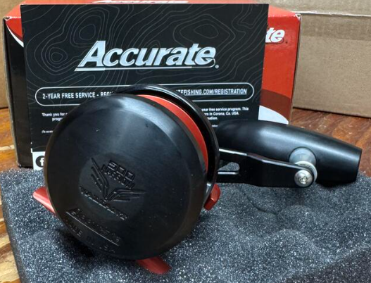 Accurate Valiant 2 500 Narrow 2-Speed Matte Black Red Slow Pitch Jigging VT2 Conventional Reel