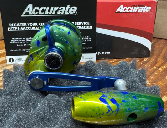 Accurate Valiant 2 500 Narrow Lefty VT Mahi Jigging Conventional Reel