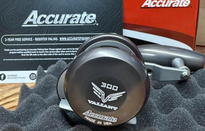 Accurate Valiant 2 300 2-Speed VT2 Custom Gunmetal Gray Jigging Conventional Reel