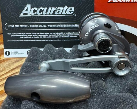 Accurate Valiant 2 300 2-Speed VT2 Custom Gunmetal Gray Jigging Conventional Reel