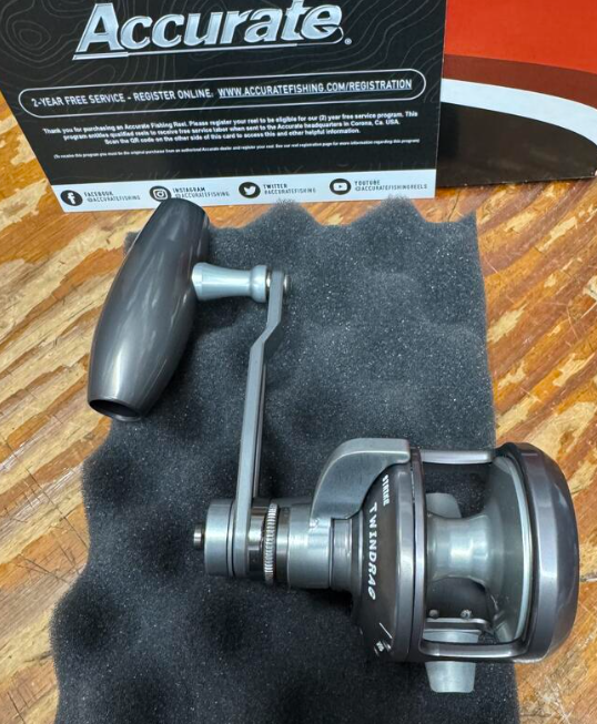 Accurate Valiant 2 300 2-Speed Lefty VT2 Custom Gunmetal Gray Jigging Conventional Reel