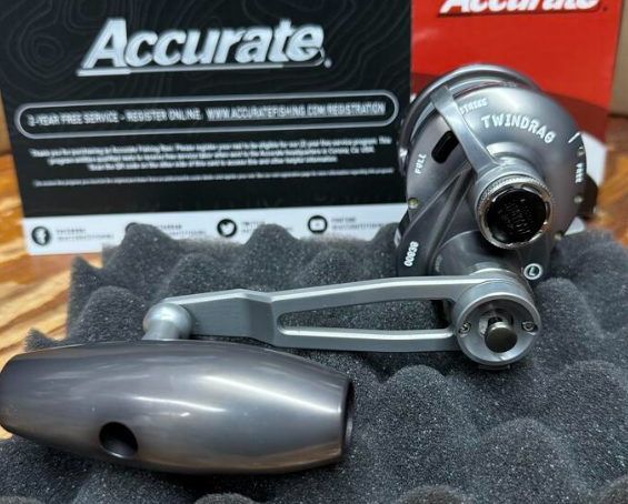 Accurate Valiant 2 300 2-Speed Lefty VT2 Custom Gunmetal Gray Jigging Conventional Reel