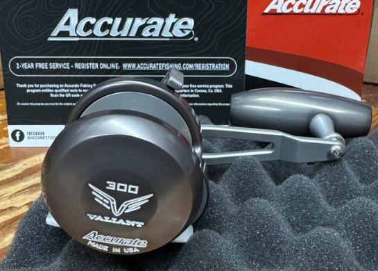 Accurate Valiant 2 300 2-Speed Lefty VT2 Custom Gunmetal Gray Jigging Conventional Reel