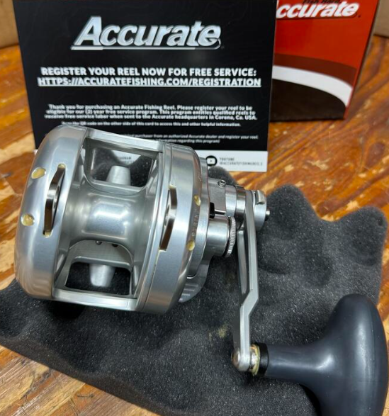 Accurate Boss Extreme BX2-30N-S 30 Narrow 2-Speed Silver Blue Conventional Reel