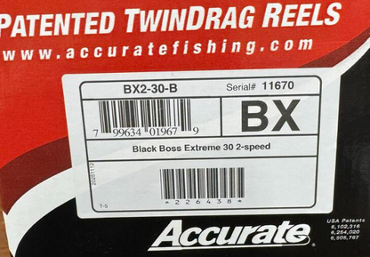 Accurate BX2-30-B Boss Extreme 30 2-Speed Black Conventional Reel