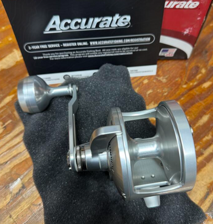 Accurate Boss Valiant BV 600 4:1 Power Narrow Lefty Silver Conventional Reel