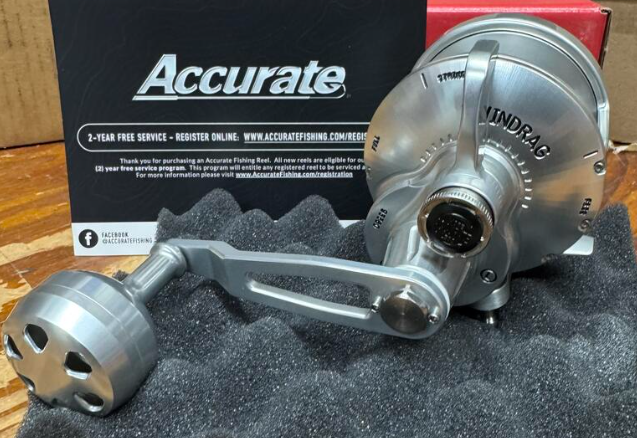 Accurate Boss Valiant BV 600 4:1 Power Narrow Lefty Silver Conventional Reel