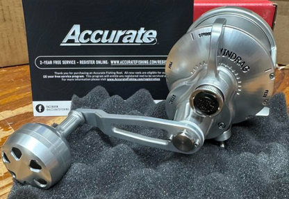 Accurate Boss Valiant BV 600 4:1 Power Narrow Lefty Silver Conventional Reel