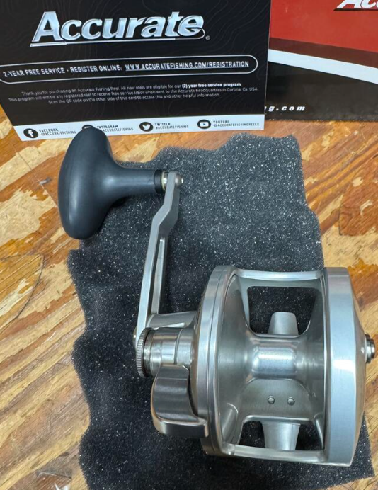 Accurate Boss Valiant BV 600 Narrow Lefty Silver Conventional Reel
