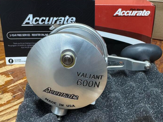 Accurate Boss Valiant BV 600 Narrow Lefty Silver Conventional Reel