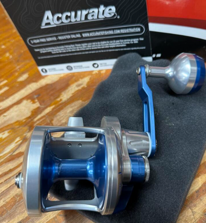 Accurate Boss Valiant BV 500 Custom Silver Blue Conventional Reel Next-Gen Knob