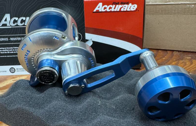 Accurate Boss Valiant BV 500 Custom Silver Blue Conventional Reel Next-Gen Knob