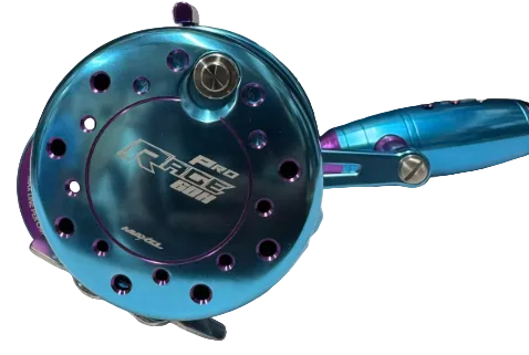 Maxel Rage Pro 60H Custom Tiffany Blue / Purple Conventional Reel Right Hand