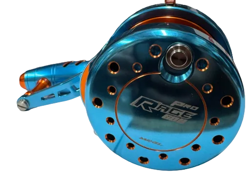 Maxel Rage Pro 60 60H Custom Tiffany Blue Orange Conventional Reel