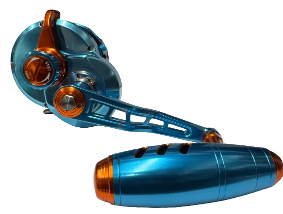 Maxel Rage Pro 60 60H Custom Tiffany Blue Orange Conventional Reel