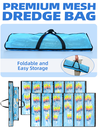 Bluewing 48" Collapsible/Foldable Heavy Duty Fishing Dredge with 3" Dredge Head and 6" Soft Squids Luminous