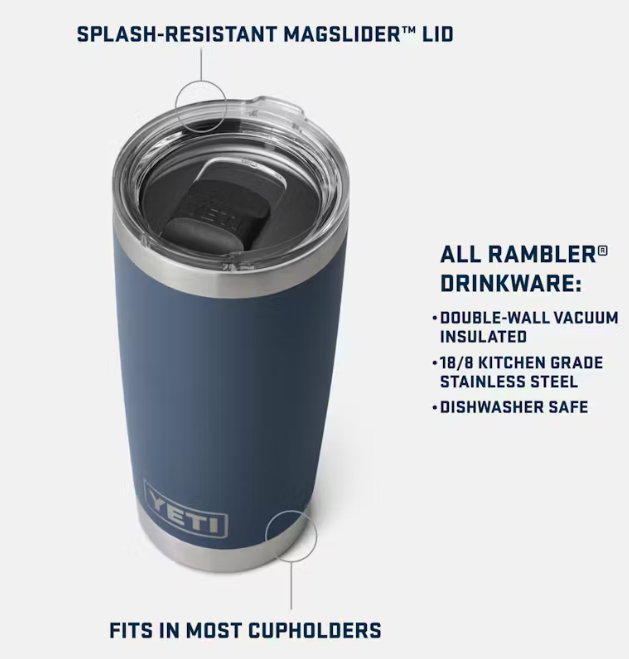 Yeti Rambler Tumbler With Magslide Lid