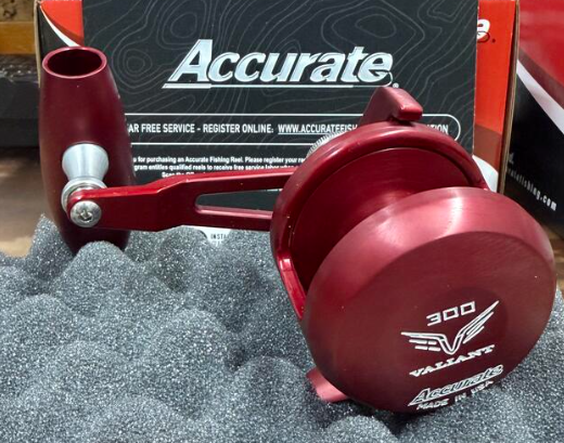Accurate VT-300L-JIG-MWR Valiant Twindrag 300 Lefty V2 Jigging Reel Matte Wine Red