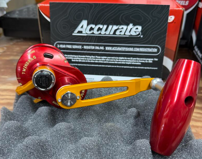 Accurate VT-300-JIG-RIG Valiant Twindrag 300 V2 Jigging Reel Red/International Gold