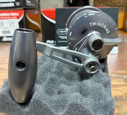 Accurate VT2-800NL-JIG-GMLGRY Valiant Twindrag 800 Narrow 2-Speed Lefty V2 Jigging Reel Gunmetal/Light Gray