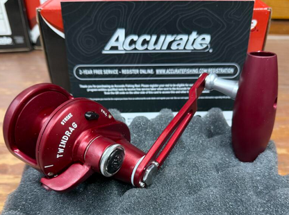 Accurate VT-300-JIG-MWR Valiant Twindrag 300 V2 Jigging Reel Matte Wine Red