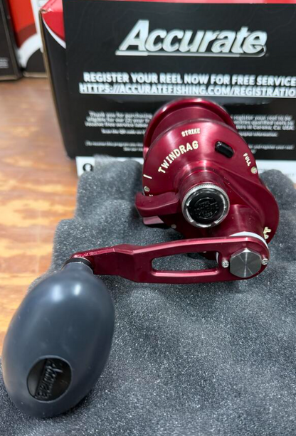 Accurate VT-400-MWR Valiant Twindrag 400 Reel V2 Matte Wine Red