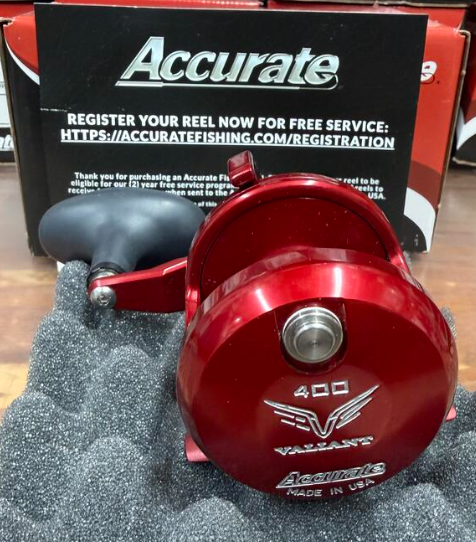 Accurate VT-400L-R Valiant Twindrag 400 Lefty Reel V2 Red