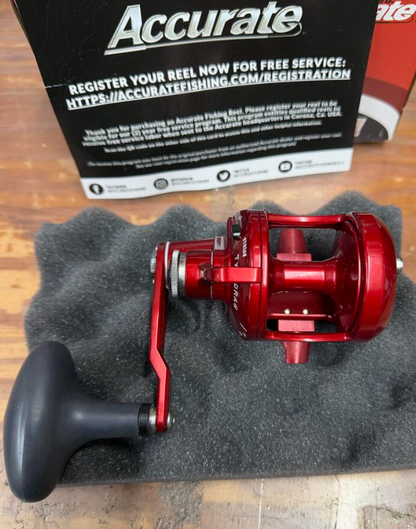 Accurate VT-400L-R Valiant Twindrag 400 Lefty Reel V2 Red