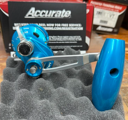 Accurate VT2-300-JIG-IBS Valiant Twindrag 300 2-Speed V2 Jigging Reel Ice Blue/Silver