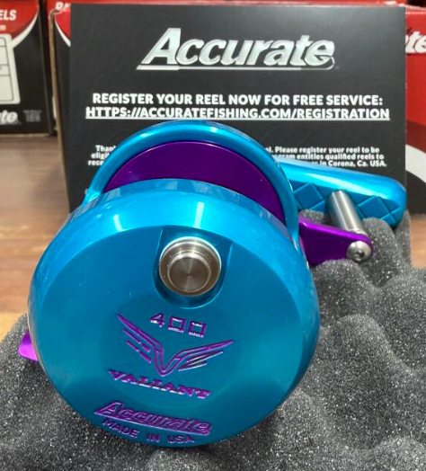 Accurate VT2-400-IBPU Valiant Twindrag 400 2-Speed Reel V2 Ice Blue/Purple