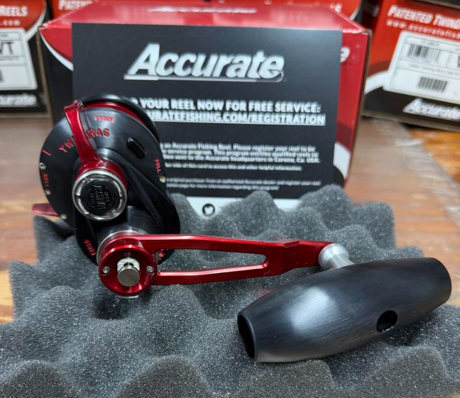 Accurate VT2-400-MBR Valiant Twindrag 400 2-Speed Reel V2 Matte Black/Red