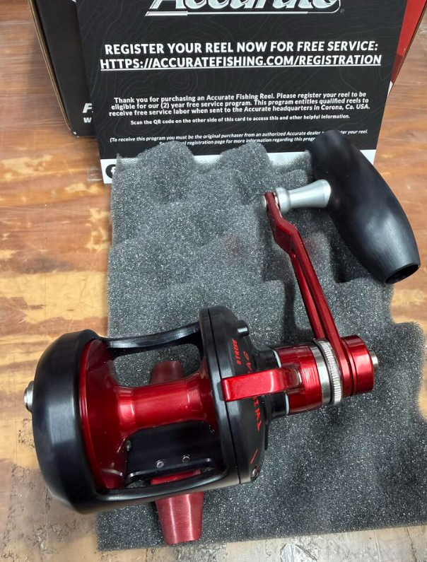 Accurate VT2-400-MBR Valiant Twindrag 400 2-Speed Reel V2 Matte Black/Red