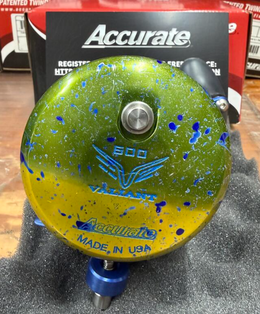 Accurate VT2-600-ODMAHI Valiant Twindrag 600 2-Speed Reel V2 OD Green Mahi