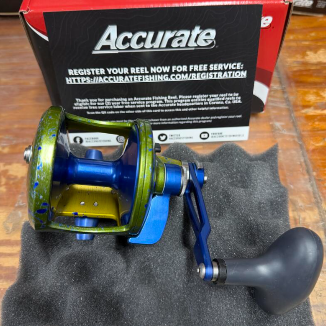 Accurate VT2-600-ODMAHI Valiant Twindrag 600 2-Speed Reel V2 OD Green Mahi