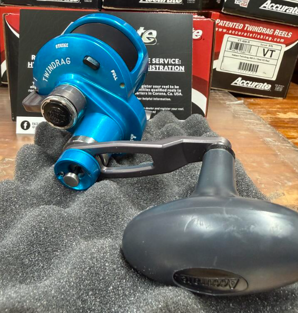 Accurate VT2-500NP-IBGM Valiant Twindrag 500 Narrow Plus 2-Speed Reel V2 Ice Blue/Gunmetal