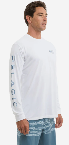 Pelagic Aquatek Wahoo Icon Long Sleeve Performance Shirt White