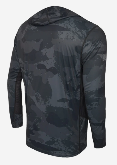 Pelagic Vaported Hooded Long Sleeve Performance Shirt BrushCamo Fade Graphite
