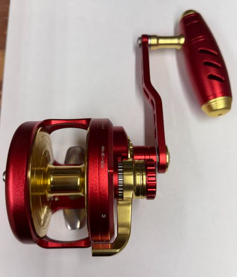 Maxel Rage Pro 90 Custom Conventional Reel Matte Red Light Gold Right Hand